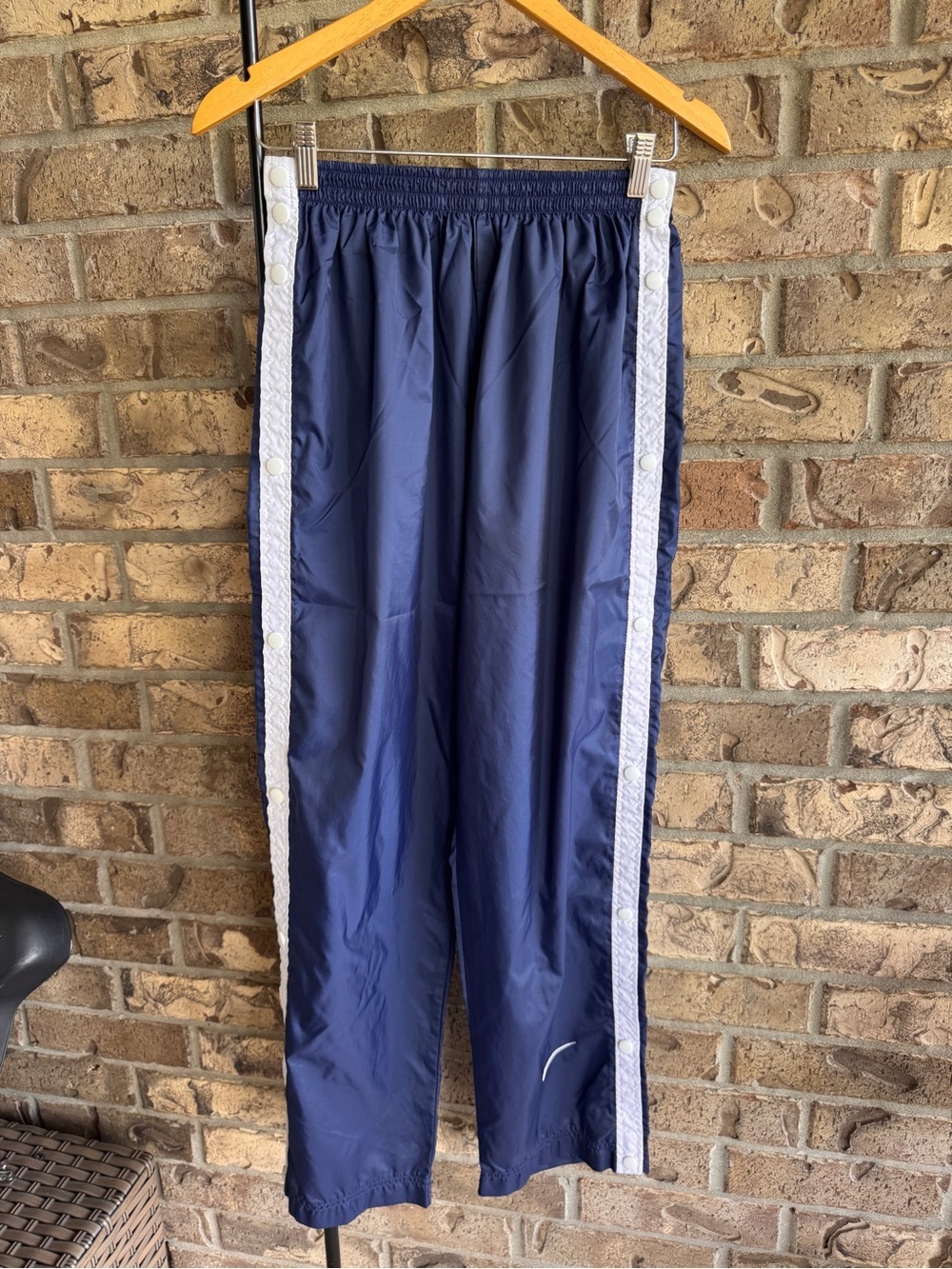 Nike Vintage Tear Away Snap Track Pants Navy Blue Nylon Y2K Adult M/L